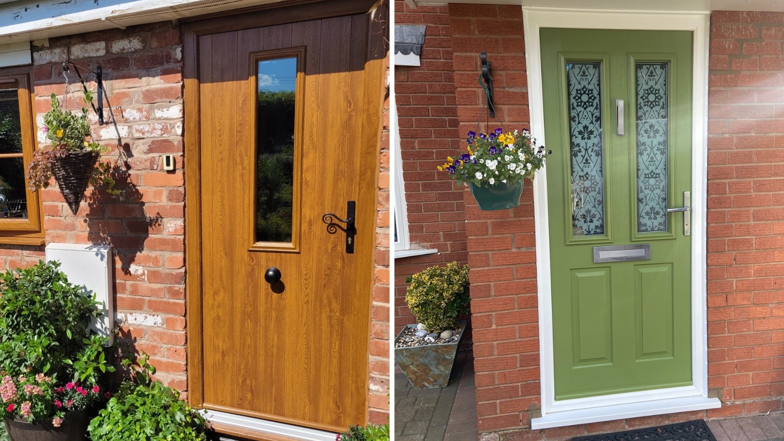 Composite front door with contemporary glazed detailing
