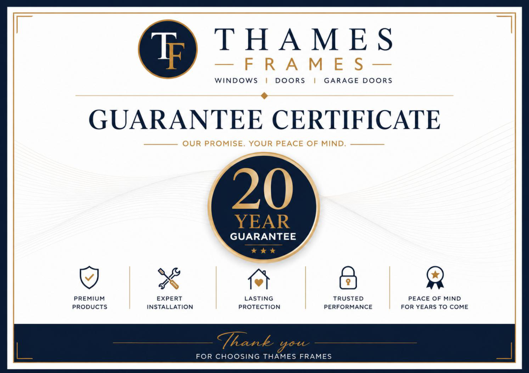 Thames Frames 20 Year Guarantee Certificate