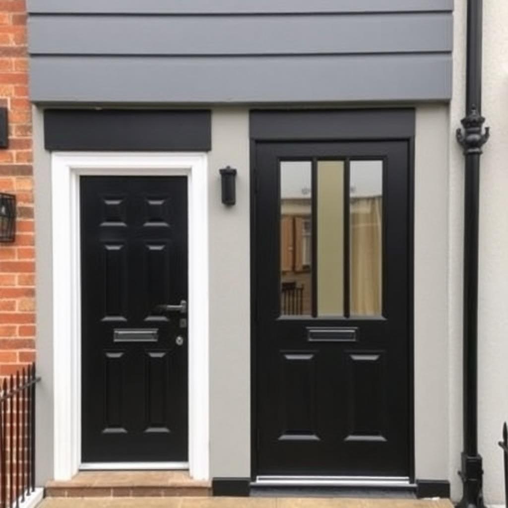 Black composite front door