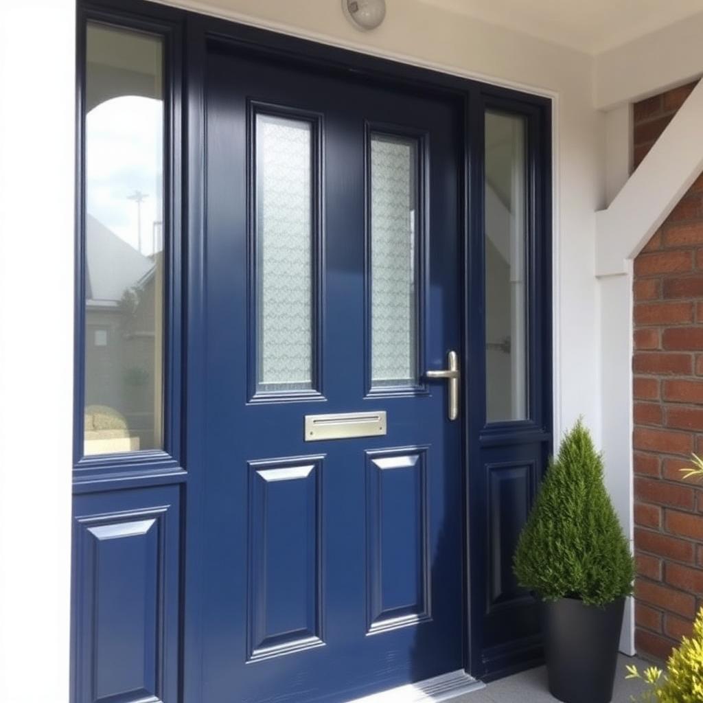 Blue composite front door
