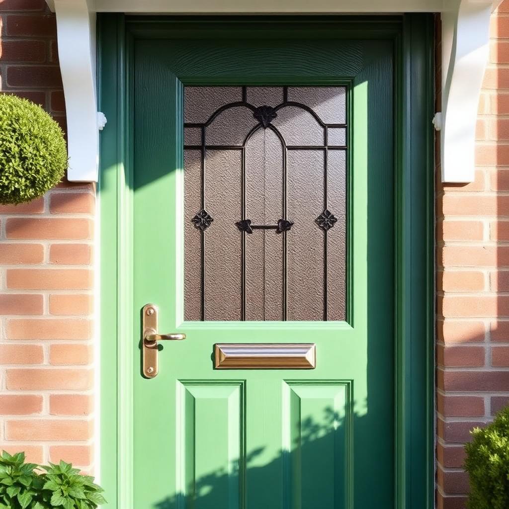 Green composite front door