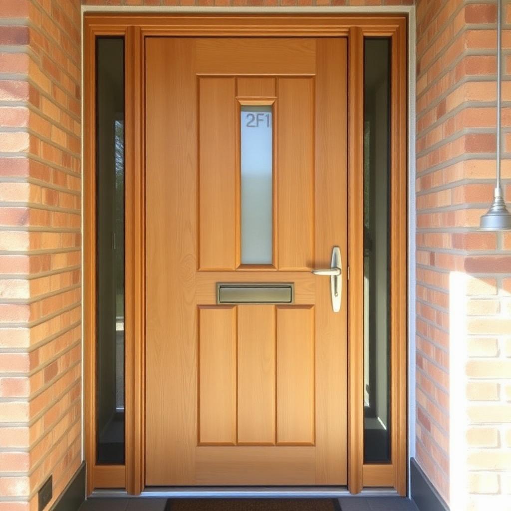 Oak-effect composite front door