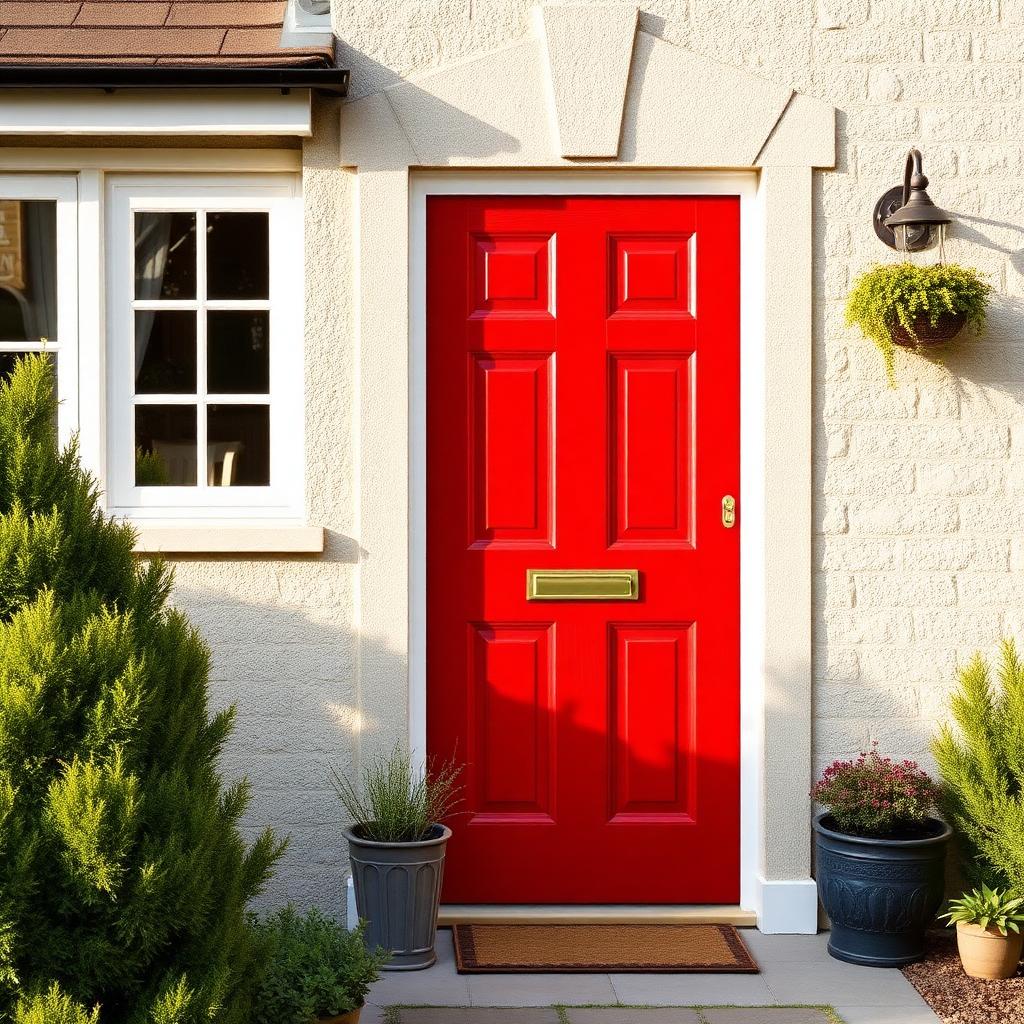 Red composite front door
