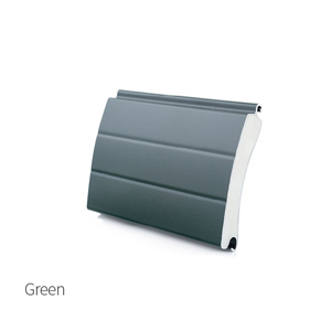 Green insulated roller garage door slat sample